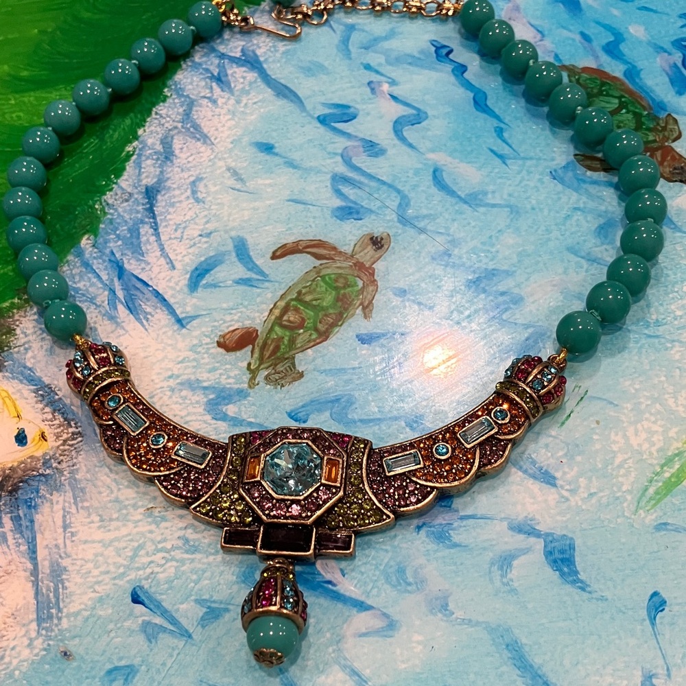 Elegant Turquoise Beaded Necklace HEIDI. DAUS